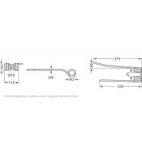 Palec zgrabiarki PZ-106 prawy prosty