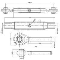Łącznik centralny M27x3 kat 2, 420-620mm 2 główki