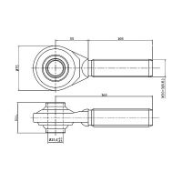 Łącznik centralny M30x3 kat 2, 350-495 mm 2 główki