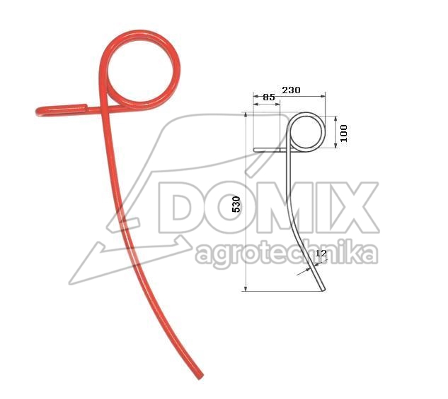 Palec zagarniacza 12mm 306239