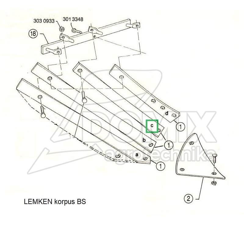 Listwa odkładni BS20 prawa 3444024 Lemken