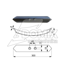 Redliczka wygięta 2-otw 53x8x303mm 550299