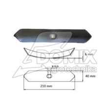 Redliczka wygięta 1-otw 40x6x210 mm 550034, VRF6L