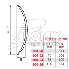 Talerz gładki 610x6mm ośka 40x40 VIS