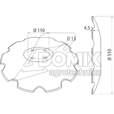 Talerz uzębiony 510x4,5mm 4-otw 850410231 VIS