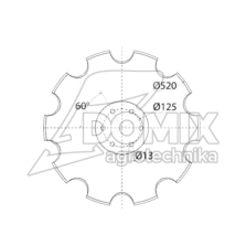 Talerz uzębiony 520x6mm 6-otw 00311461 VIS