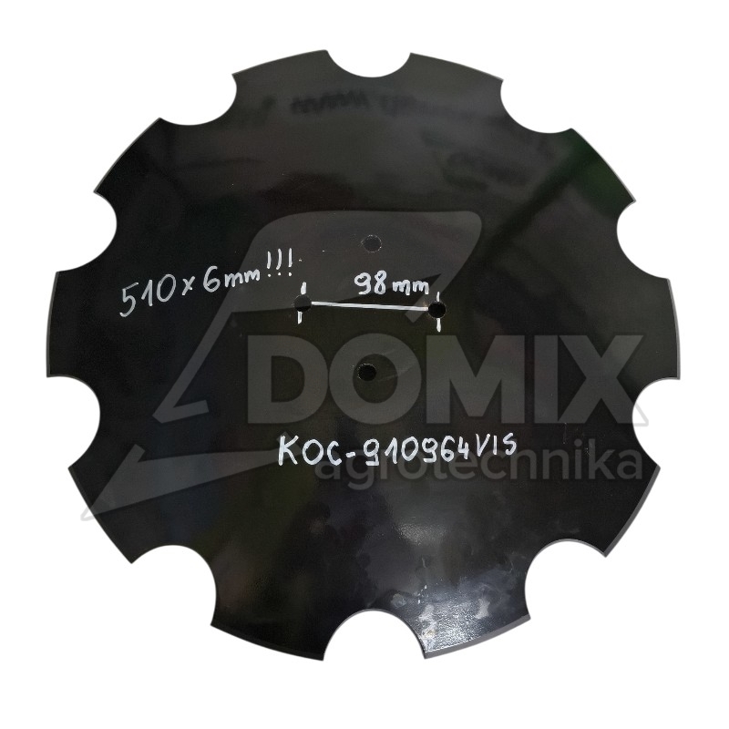 Talerz uzębio 510x6mm 4-otw rozst 98 mm z10 910964