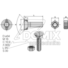Śruba 2-noski M20x85  SR-5006-2085
