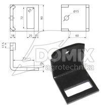 Uchwyt zęba 70x12mm na ramę 60x60mm AF7012/60